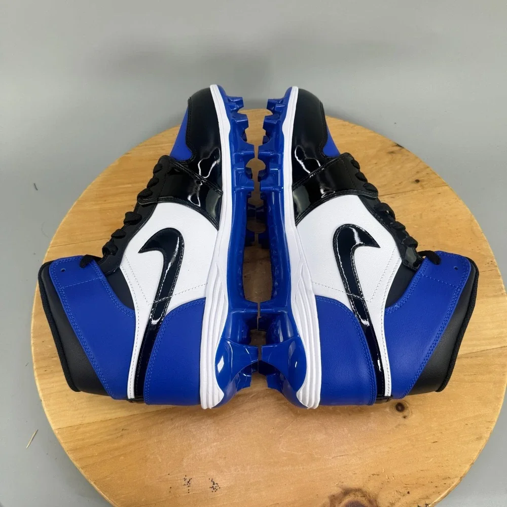 Nike Jordan 1 Retro Mid TD Men's Size 11 Football Cleats Game Royal Blue Black